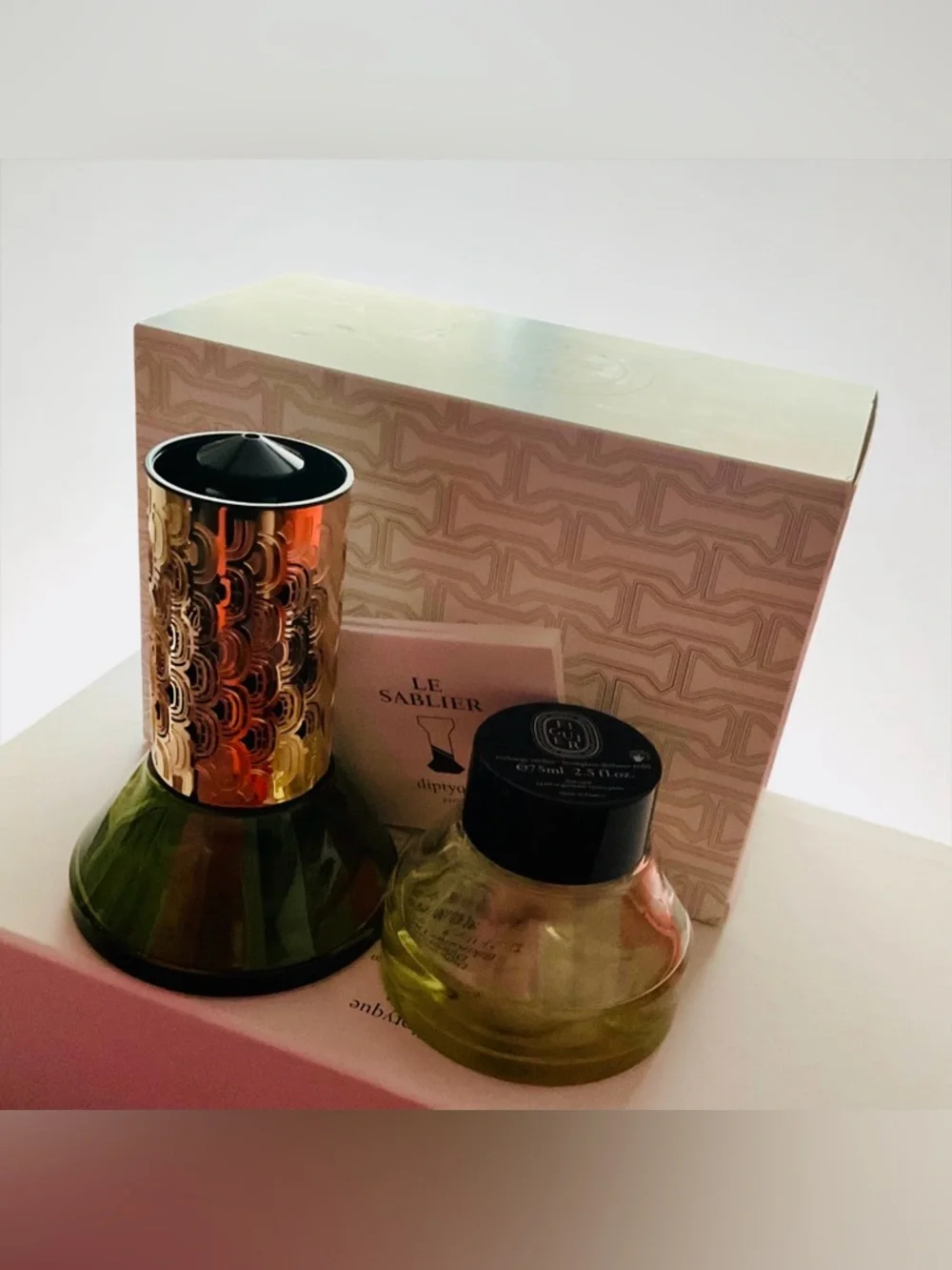 Diptyque Figuier Sablier (Hourglass Diffuser) Set